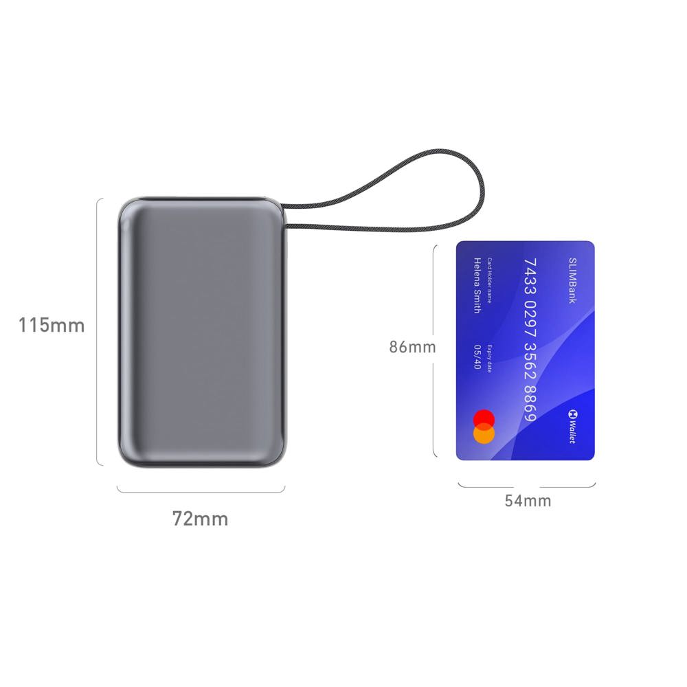 Nova Laptop 65W Powerbank met ingebouwde USB-C kabel 30000 mAh