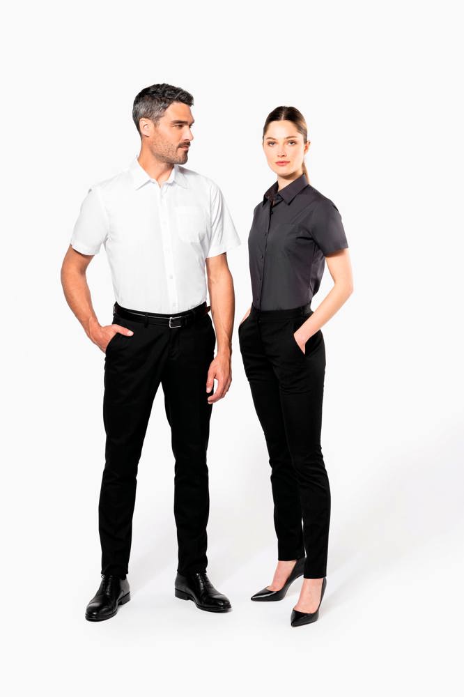 K543C - Heren poplin overhemd korte mouwen