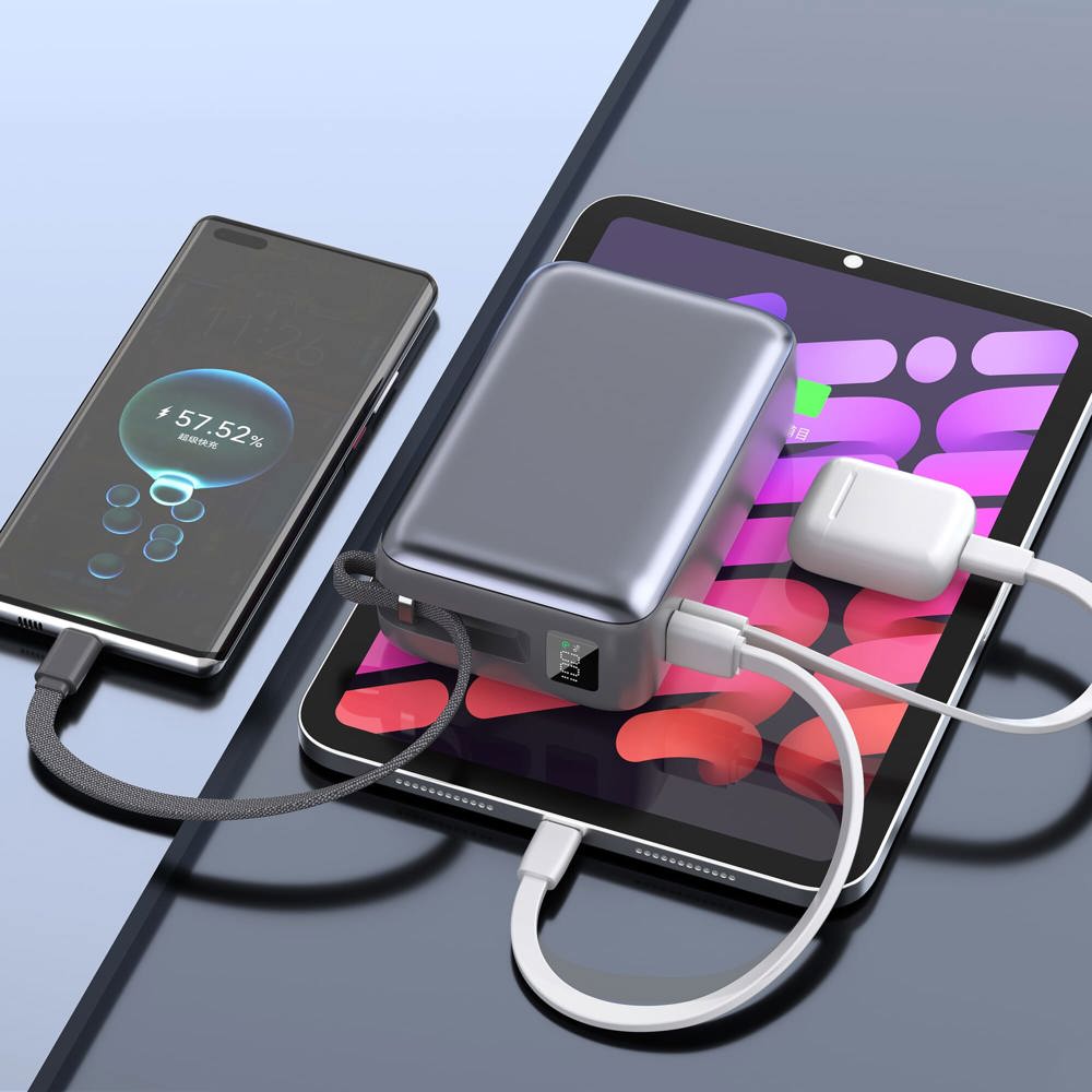 Nova Laptop 65W Powerbank met ingebouwde USB-C kabel 30000 mAh