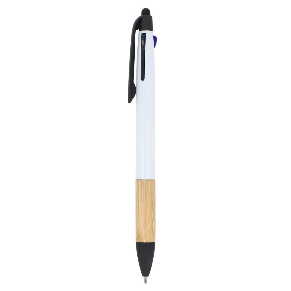 3-kleuren pen met bamboe grip
