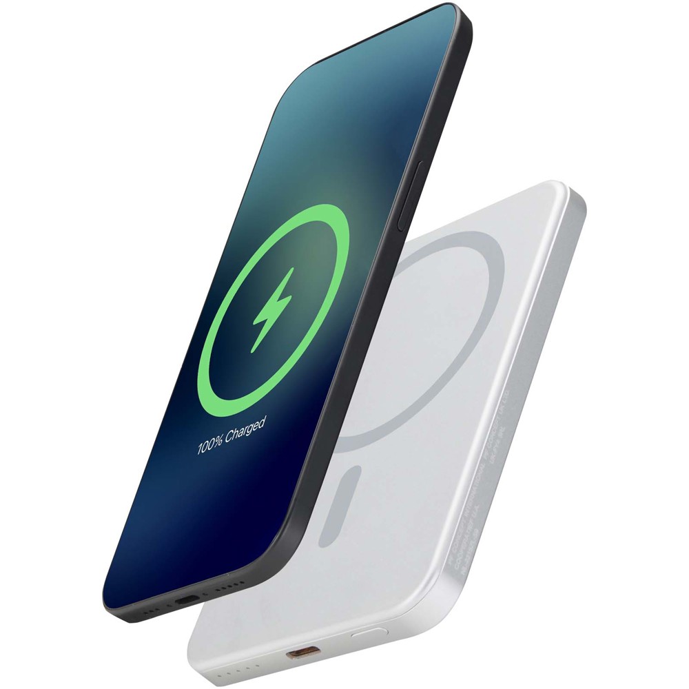 Avis 5000 mAh RCS powerbank van gerecycled aluminium met magneetsluiting